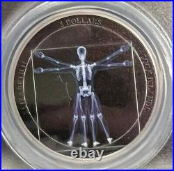 2021 Cook Islands X-Ray Vitruvian Man 1 oz Silver Proof Coin PCGS PR70 DCAM FDOI