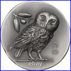 2021 Owl of Athena 1 oz Silver Antique Coin Cook Islands $5 Athena’s Owl JL565