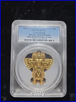 2021 Ravana King of Demons Cook Islands High Relief FDOI PCGS MS70 $20 4XK8