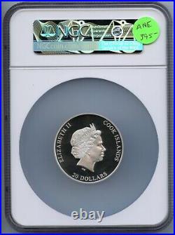 2021 Silver Burst 3 Oz Proof Silver NGC PF70 $20 Cook Islands Coin JP016