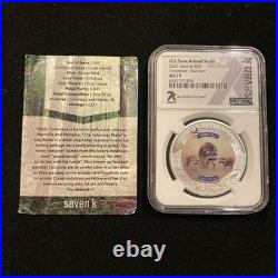 2021 Tennessee Raccoon 1oz Silver Cook Islands $5 NGC MS70 Colorized Coin