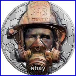 2021 cook islands 3 oz silver real heroes firefighter