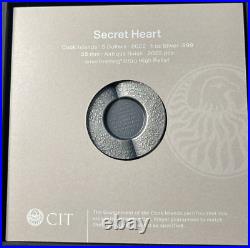 2022 1 Oz 999 Fine Silver CIT Cook Islands Secret Heart Antiqued High Relief