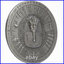 2022 $20 Archeology Symbolism TUTANKHAMUNS Antique Finish 3 Oz Silver Coin