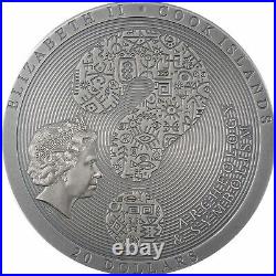 2022 $20 Archeology Symbolism TUTANKHAMUNS Antiqued Gilded 3 Oz Silver Coin