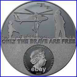 2022 $20 Cook Islands Real Heroes SPECIAL FORCES 3 Oz Silver Black Proof Coin