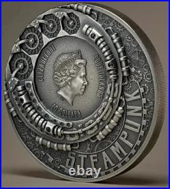 2022 $20 Cook Islands Steampunk NAUTILUS Gilded Antique Finish 3 Oz Silver Coin 2022 $20 Cook Islands Steampunk NAUTILUS Gilded Antique Finish 3 Oz Silver Coin