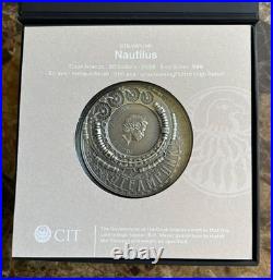 2022 $20 Cook Islands Steampunk NAUTILUS Gilded Antique Finish 3 Oz Silver Coin