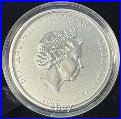 2022 2Oz 999 Fine Silver Cook Islands The Rock Silverland Proof Coin UHR BOX/COA