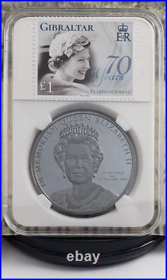 2022 $5 Cook Island Memoriam Queen Elizabeth II Silver Black Proof with Stamps 2