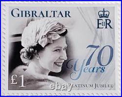 2022 $5 Cook Island Memoriam Queen Elizabeth II Silver Black Proof with Stamps 2