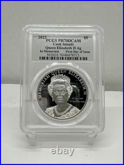 2022 $5 Cook Islands 1oz In Memoriam SIGNED LABEL PCGS PR70DCAM FDOI CB7-100