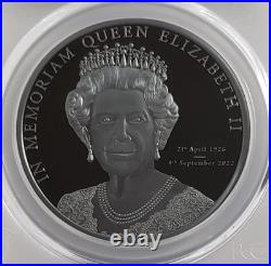 2022 $5 Cook Islands In Memoriam QE II Silver Black Proof PCGS PR70DCAM 10