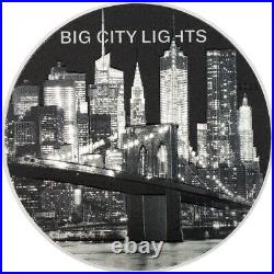 2022 BIG CITY LIGHTS 1 oz. 999 Silver Coin High Relief Cook Islands $5 NGC 70