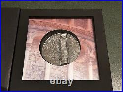 2022 Cook Island CIT Mint Leaning Tower of Pisa 5 oz Silver Antique Finish Coin