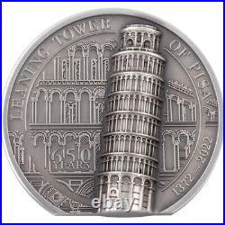 2022 Cook Island Leaning Tower of Pisa 2oz Silver Antique Finish Coin 2022 Cook Island Leaning Tower of Pisa 2oz Silver Antique Finish Coin