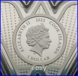 2022 Cook Islands $1 1oz Silver Wonder Woman Shaped Proof Coin #21088