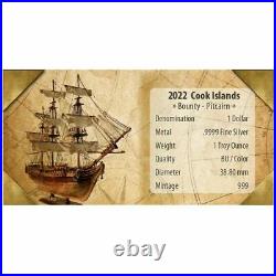 2022 Cook Islands $1 Bounty Pitcairn & Portsmouth 1oz Silver (2 Coin Set)