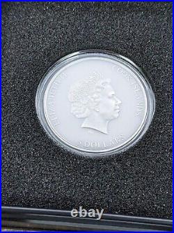 2022 Cook Islands 1 oz 999 Silver Untrapped Coin Antiqued Box & COA Mintage 999