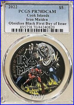 2022 Cook Islands 1oz Silver IRON MAIDEN PCGS-PR 70DCAM Number Of The Beast