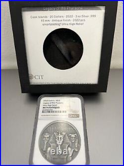 2022 Cook Islands $20 3oz Silver Coin Legacy of the Pharaohs NGC 70/ NG001