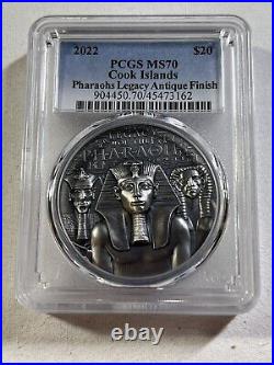2022 Cook Islands $20 Legacy of the Pharaohs Graded MS 70 by PCGS