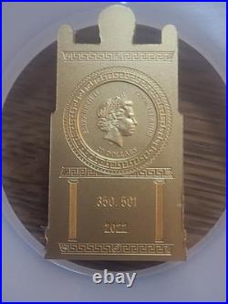 2022 Cook Islands $20 Zeus 3oz Gold Gilt 999 Silver Ultra High Relief MS70 NGC