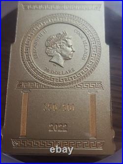 2022 Cook Islands $20 Zeus 3oz Gold Gilt 999 Silver Ultra High Relief MS70 NGC