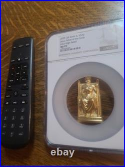2022 Cook Islands $20 Zeus 3oz Gold Gilt 999 Silver Ultra High Relief MS70 NGC