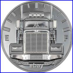 2022 Cook Islands 2 Ounce King of the Road Truck Black Proof Silver Coin