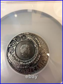 2022 Cook Islands 3oz Silver Steampunk Nautilus MS-70 Antiqued NGC 24k PL
