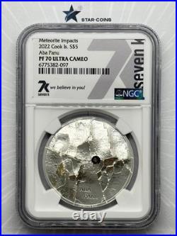 2022 Cook Islands $5 Aba Panu Meteorite Impacts NGC PF70 UC 1oz Silver