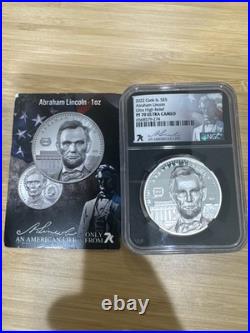 2022 Cook Islands $5 Abraham Lincoln Ultra High Relief PF70 Ultra Cameo NGC Coa