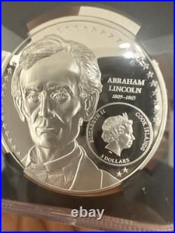 2022 Cook Islands $5 Abraham Lincoln Ultra High Relief PF70 Ultra Cameo NGC Coa