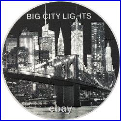 2022 Cook Islands $5 Big City Lights New York 1 oz. 999 Silver Proof