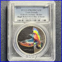 2022 Cook Islands $5 Eclectic Nature ROLLER Bird Proof Silver PR69 DCAM PCGS