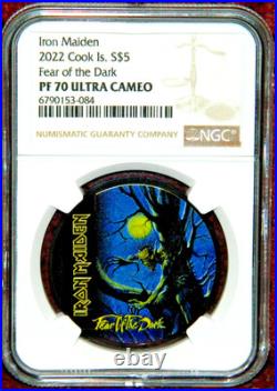 2022 Cook Islands $5 Iron Maiden Fear Of The Dark 1 Oz Coin Ngc Pf70 Ultra Cameo