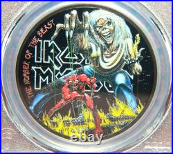 2022 Cook Islands $5 Iron Maiden Number Of The Beast Silver Coin Pcgs Pr70 Dcam
