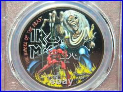 2022 Cook Islands $5 Iron Maiden Number Of The Beast Silver Coin Pcgs Pr70 Dcam