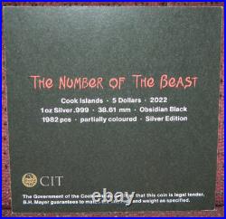 2022 Cook Islands $5 Iron Maiden Number Of The Beast Silver Coin Pcgs Pr70 Dcam