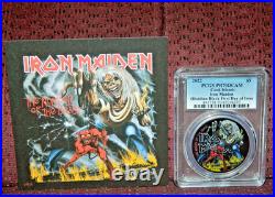 2022 Cook Islands $5 Iron Maiden Number Of The Beast Silver Coin Pcgs Pr70 Dcam