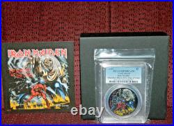 2022 Cook Islands $5 Iron Maiden Number Of The Beast Silver Coin Pcgs Pr70 Dcam