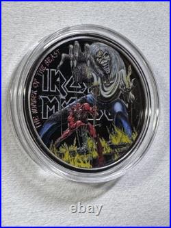 2022 Cook Islands $5 Iron Maiden Number of the Beast Colorized Silver Coin
