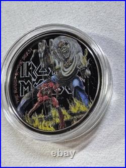 2022 Cook Islands $5 Iron Maiden Number of the Beast Colorized Silver Coin