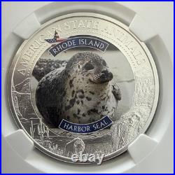 2022 Cook Islands $5 Rhode Island Harbor Seal U. S. State Animal Series MS70 NGC