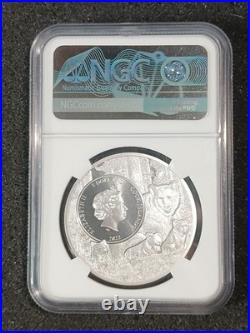 2022 Cook Islands $5 Silver Coin MA Ladybug State Animal MS70