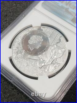 2022 Cook Islands $5 Silver Coin MA Ladybug State Animal MS70