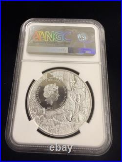 2022 Cook Islands $5 South Dakota Coyote MS70 1oz U. S. State Animal Series NGC