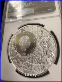 2022 Cook Islands $5 South Dakota Coyote MS70 1oz U. S. State Animal Series NGC