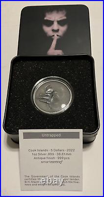 2022 Cook Islands 5 dollars Trapped Untrapped 1 oz silver coin proof CIT